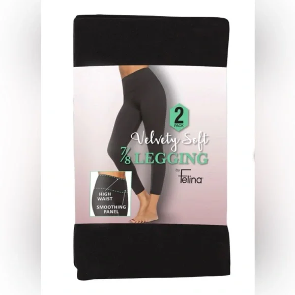 Felina Velvety Soft Black Leggings NWOT - Picture 1 of 7